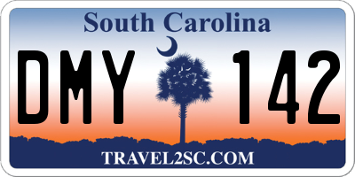 SC license plate DMY142
