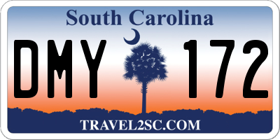 SC license plate DMY172