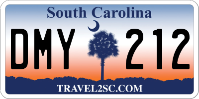 SC license plate DMY212