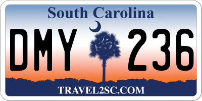 SC license plate DMY236