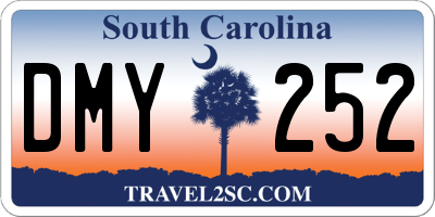 SC license plate DMY252