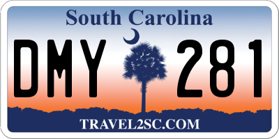 SC license plate DMY281