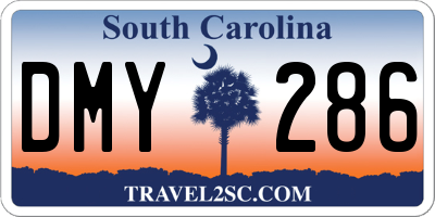 SC license plate DMY286