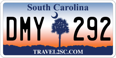 SC license plate DMY292