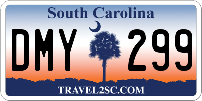 SC license plate DMY299