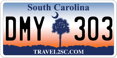 SC license plate DMY303