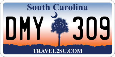 SC license plate DMY309