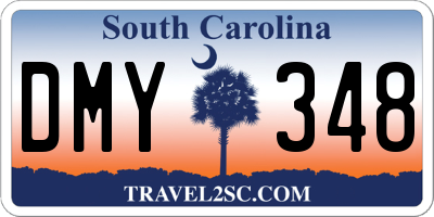 SC license plate DMY348