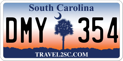 SC license plate DMY354