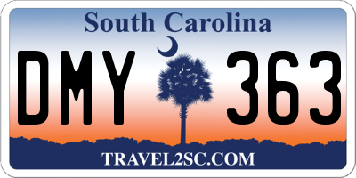 SC license plate DMY363