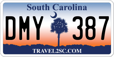 SC license plate DMY387