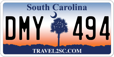 SC license plate DMY494