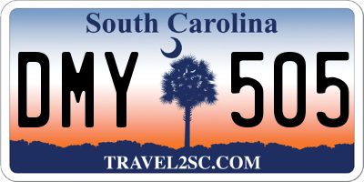 SC license plate DMY505