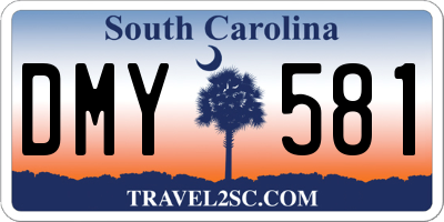 SC license plate DMY581