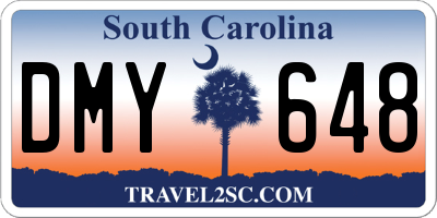 SC license plate DMY648