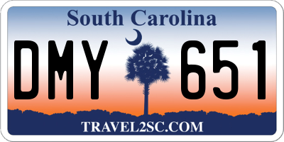 SC license plate DMY651