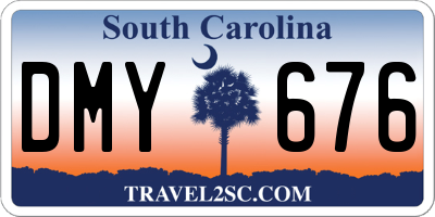 SC license plate DMY676