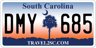 SC license plate DMY685