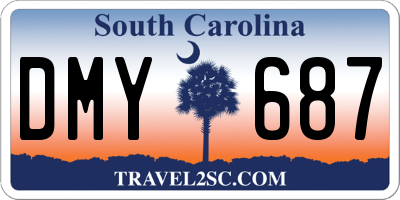 SC license plate DMY687