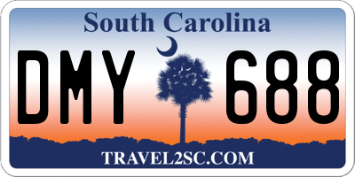 SC license plate DMY688