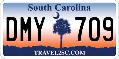 SC license plate DMY709