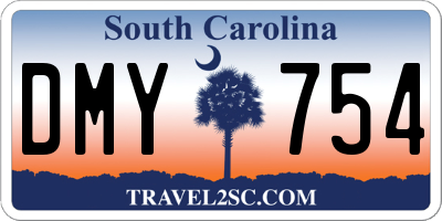 SC license plate DMY754