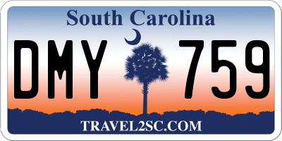 SC license plate DMY759