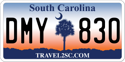 SC license plate DMY830