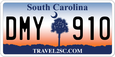 SC license plate DMY910