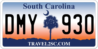 SC license plate DMY930