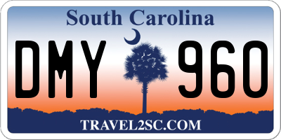 SC license plate DMY960