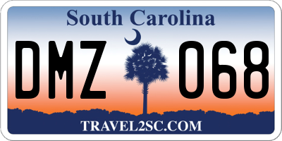 SC license plate DMZ068
