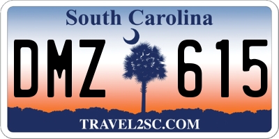 SC license plate DMZ615