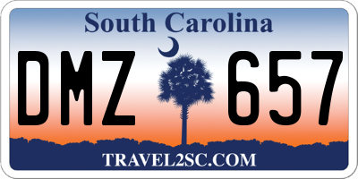 SC license plate DMZ657