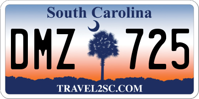 SC license plate DMZ725