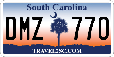 SC license plate DMZ770
