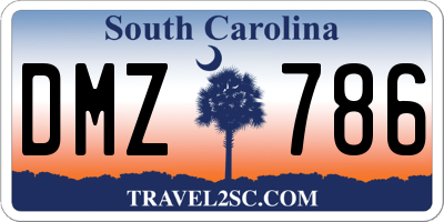 SC license plate DMZ786
