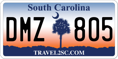 SC license plate DMZ805