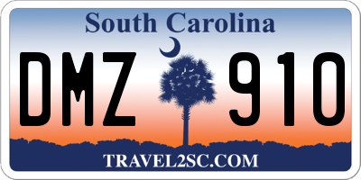 SC license plate DMZ910