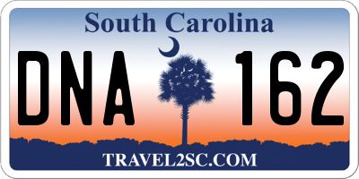 SC license plate DNA162