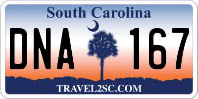SC license plate DNA167