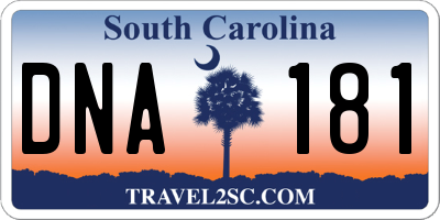 SC license plate DNA181