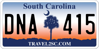 SC license plate DNA415