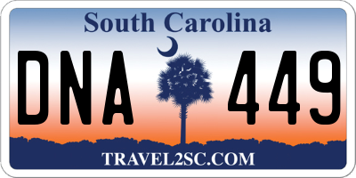 SC license plate DNA449