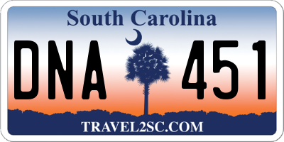 SC license plate DNA451