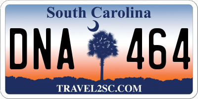 SC license plate DNA464