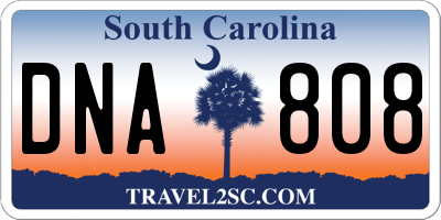 SC license plate DNA808