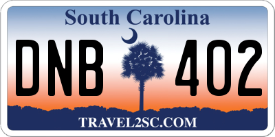 SC license plate DNB402