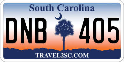 SC license plate DNB405