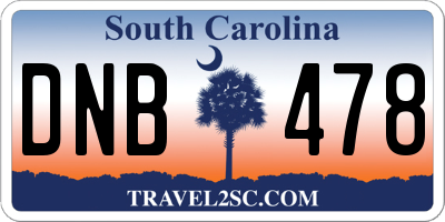 SC license plate DNB478